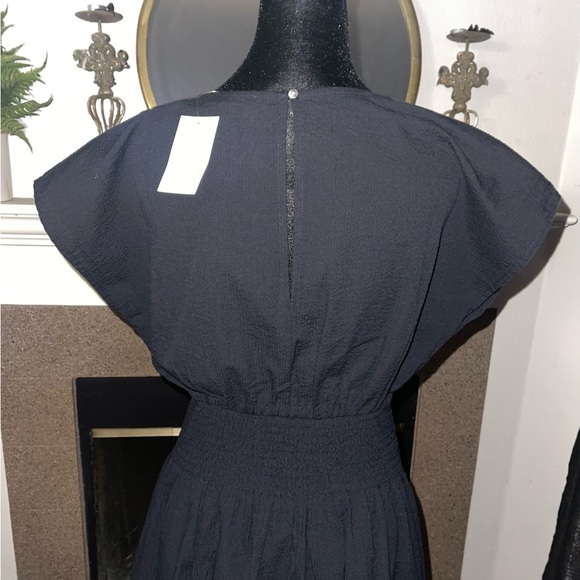 Madewell Stripe Smocked Waist Seersucker Midi Dress - Picture 9 of 10